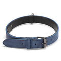 JINMAOHOU Dogs Double-Layer Leather Collar, Specification: XS 34x1.7cm(Blue)