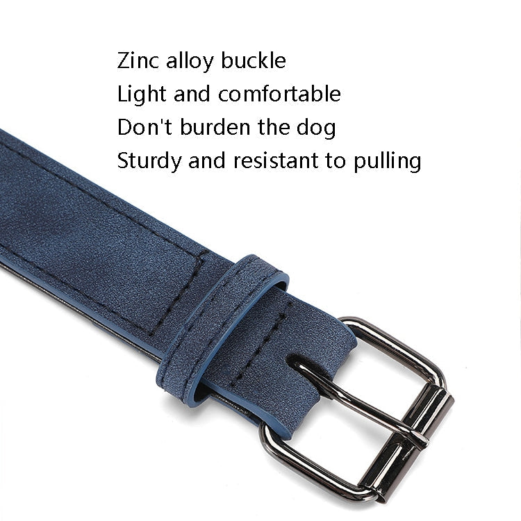 JINMAOHOU Dogs Double-Layer Leather Collar, Specification: XS 34x1.7cm(Green)