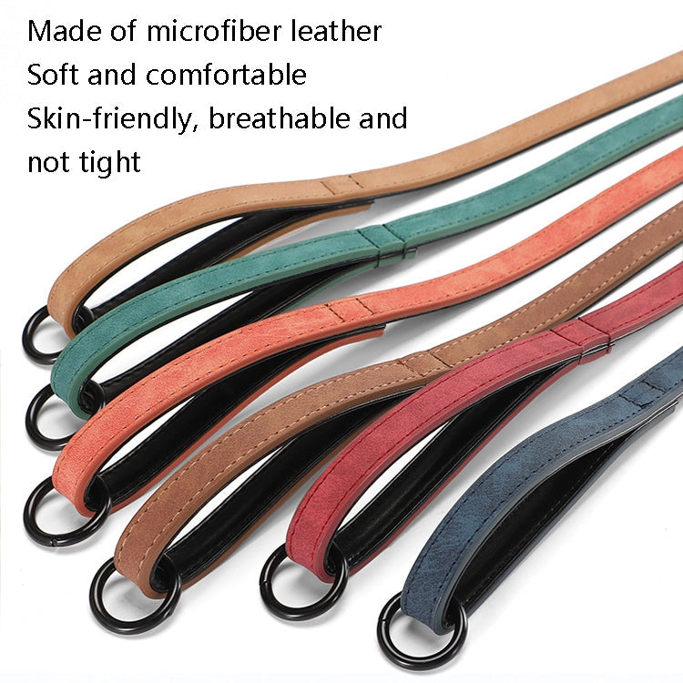 JINMAOHOU Dogs Double-Layer Leather Collar, Specification: M 49x2.7cm(Purple)