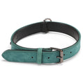 JINMAOHOU Dogs Double-Layer Leather Collar, Specification: L 59x3.2cm(Green)