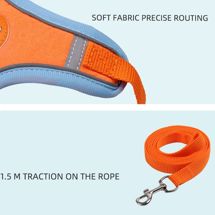 BL-867 Pet Chest Straps Reflective Dog Traction Rope, Size: L(Orange)