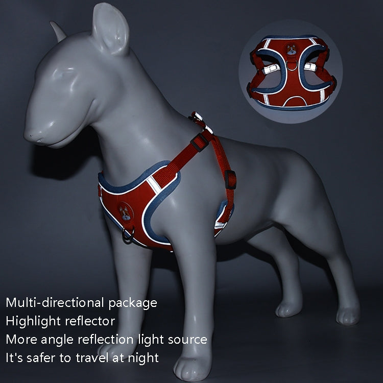 BL-867 Pet Chest Straps Reflective Dog Traction Rope, Size: XL(Orange)