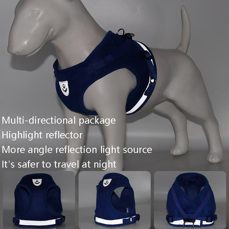 BL-844 Pet Chest Straps Reflective Breathable Dog Rope, Size: XL(Blue)