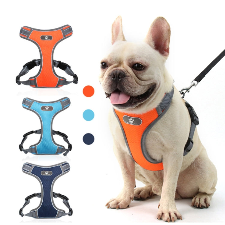 BL-852 Pet Traction Rope Mesh Breathable Dog Chest Straps S(Light Blue)