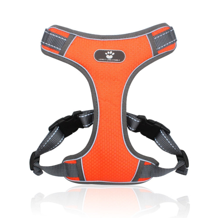 BL-852 Pet Traction Rope Mesh Breathable Dog Chest Straps L(Orange)