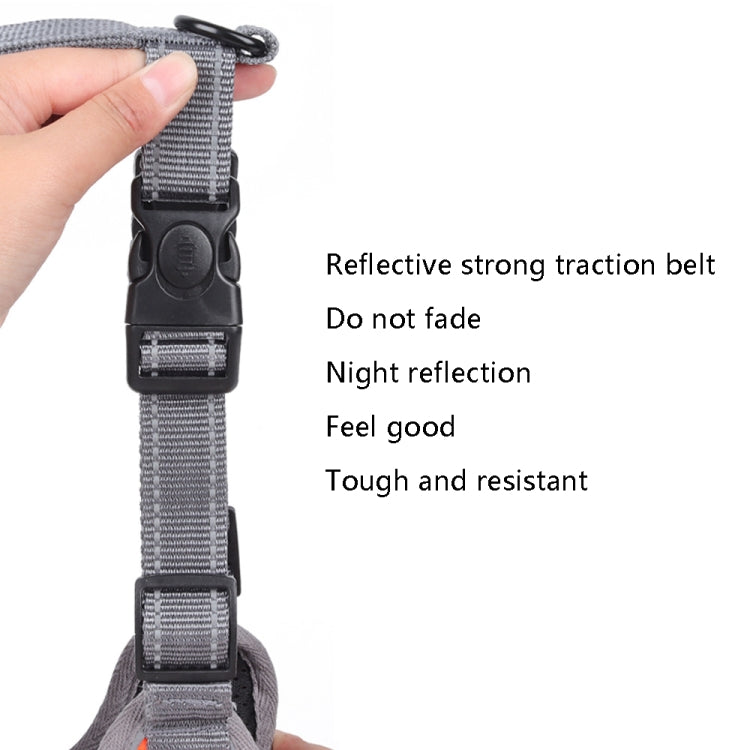 BL-852 Pet Traction Rope Mesh Breathable Dog Chest Straps XL(Deep Blue)