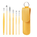 6 In 1 Stainless Steel Spring Spiral Portable Ear Pick, Specification: Yellow