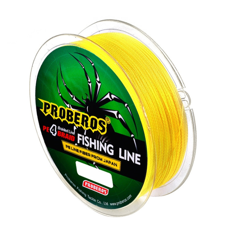 2 PCS PROBEROS 4 Edited 100M Strong Horse Fish Line, Line number: 0.4 / 6LB(Yellow)