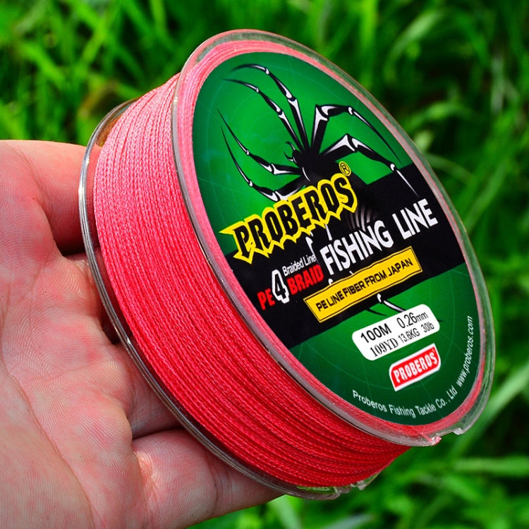 2 PCS PROBEROS 4 Edited 100M Strong Horse Fish Line, Line number: 0.6 / 8LB(Grey)