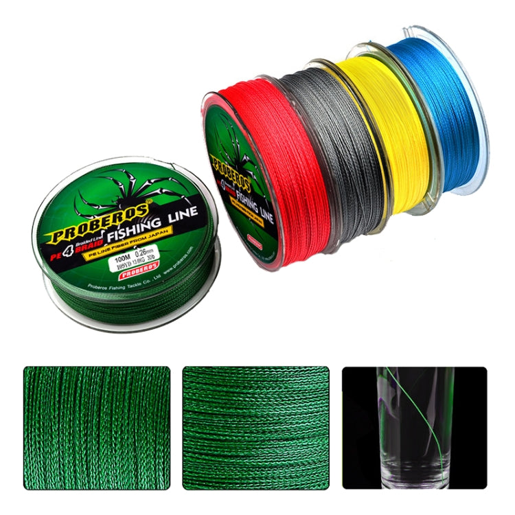 2 PCS PROBEROS 4 Edited 100M Strong Horse Fish Line, Line number: 2.5 / 30LB(Blue)