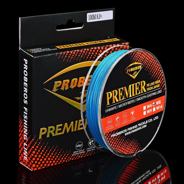 PROBEROS 8 Edited 100M Majestic Horse Fish Line, Line number: 3.0 / 40LB(Blue)