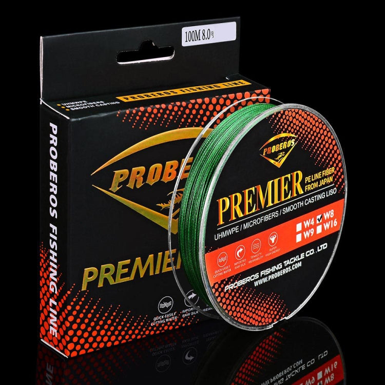 PROBEROS 8 Edited 100M Majestic Horse Fish Line, Line number: 3.0 / 40LB(Green)