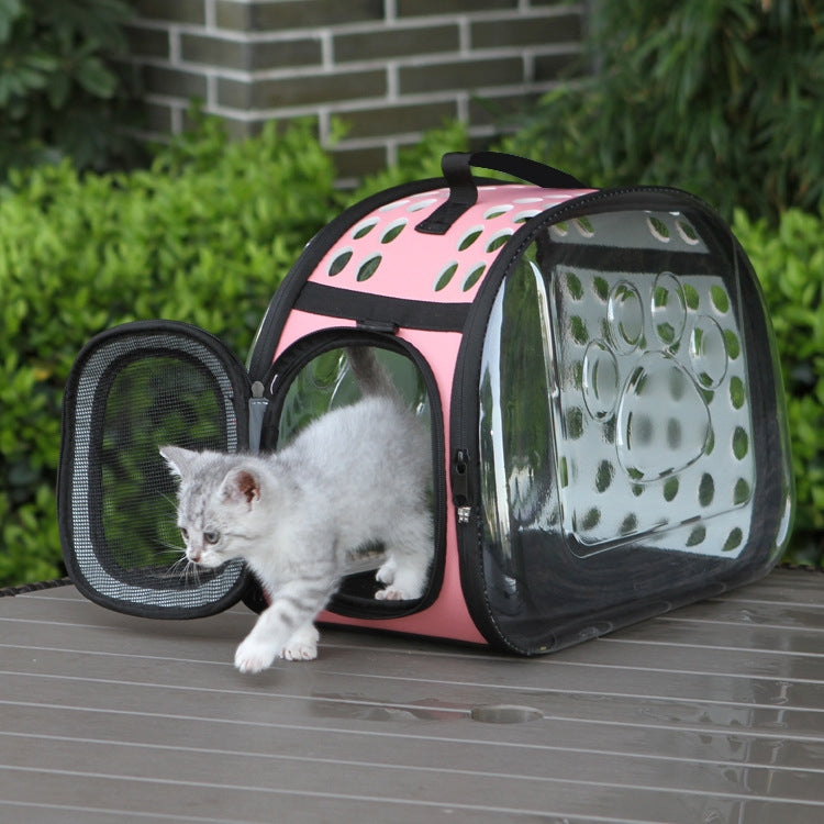 Pet Transparent Space Capsule Outing Package, Size: Large(Grey)
