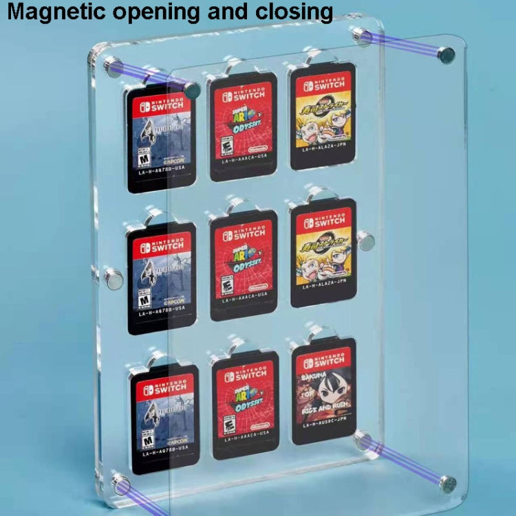 14 Grid Transparent Crystal Magnetic Game Card Storage Box For Switch