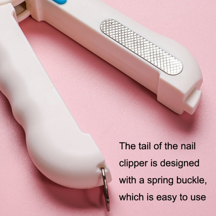 Pet Nail Clippers Nail Polisher, Style: With Lamp Type (Blue)