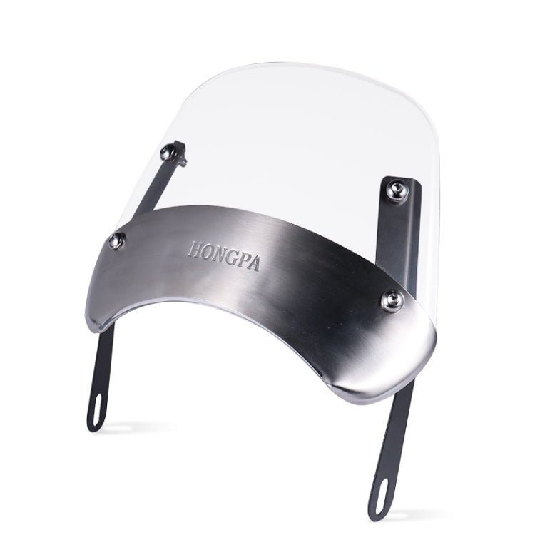 HONGPA DY-002 5-7 Inch Retro Motorcycle Modified PC Windshield(Transparent)