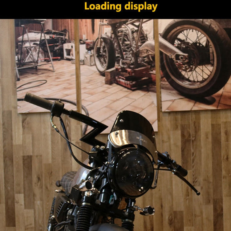 HONGPA DY-002 5-7 Inch Retro Motorcycle Modified PC Windshield(Black)
