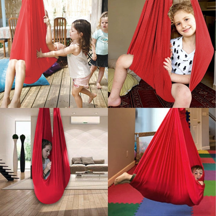 Kids Elastic Hammock Indoor Outdoor Swing, Size: 1x2.8m (Black)