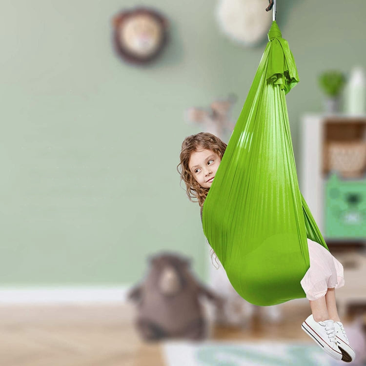 Kids Elastic Hammock Indoor Outdoor Swing, Size: 1.5x2.8m (Green)