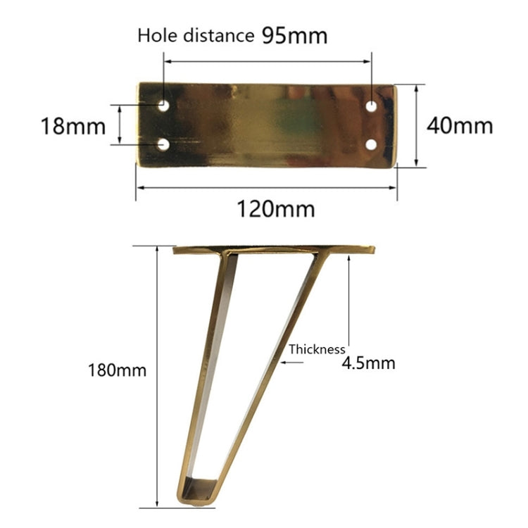 LH-GB0001 Thickened Load-Bearing Sofa TV Cabinet Support Legs, Height: 15cm(Brushed Copper)