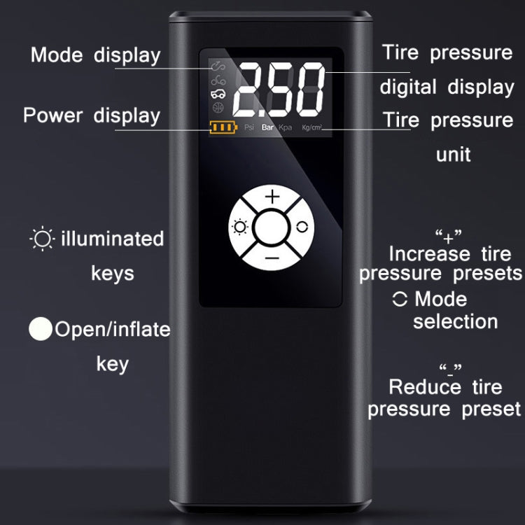Car Portable Digital Display Electric Air Pump, Specification: L2775 Wireless Version 4000 mAh