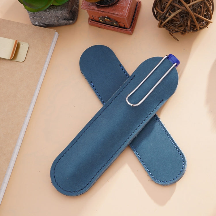 Single Pen Bag Handmade Line Pen Holder, Size: Small(Blue)