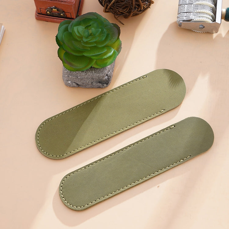 Single Pen Bag Handmade Line Pen Holder, Size: Large(Olive Green)