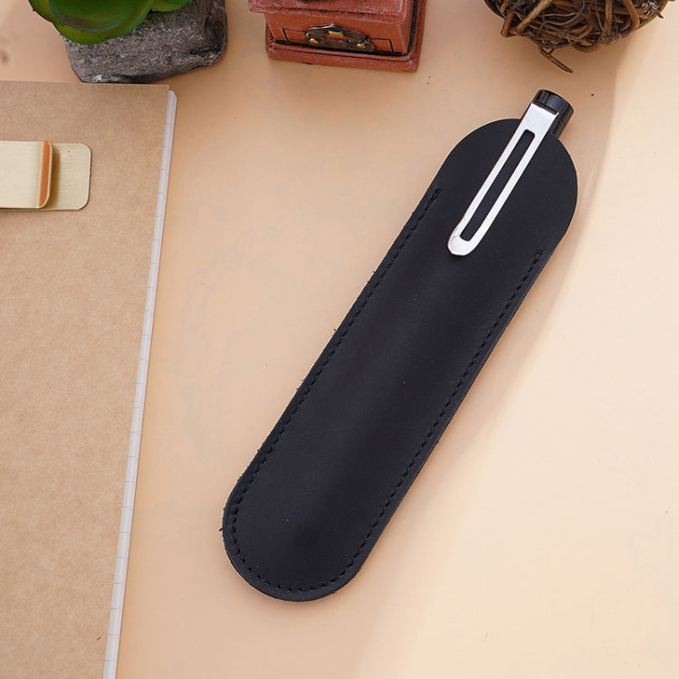 Single Pen Bag Handmade Line Pen Holder, Size: Large(Black)