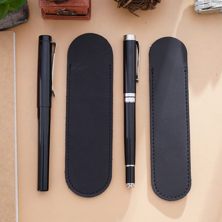 Single Pen Bag Handmade Line Pen Holder, Size: Large(Black)