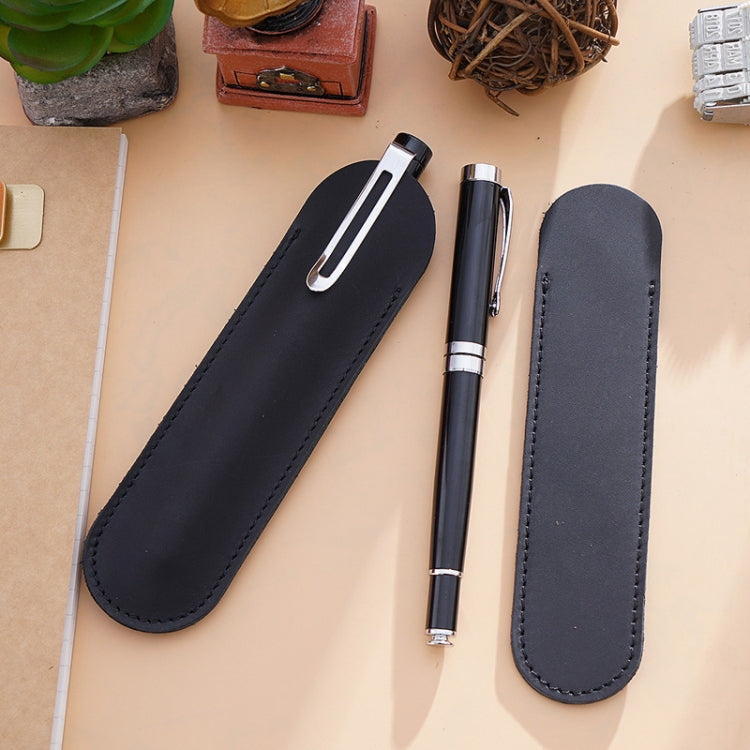Single Pen Bag Handmade Line Pen Holder, Size: Large(Black)