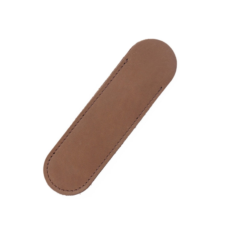 Single Pen Bag Handmade Line Pen Holder, Size: Large(Brown)