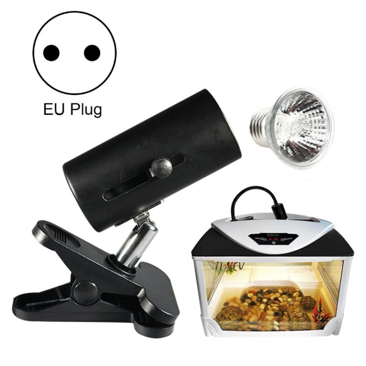 ZY-UAB Turtle Backlight UVA Heated Climbing Pet Backlight, EU Plug With Bulb(Black Short Light Stand)