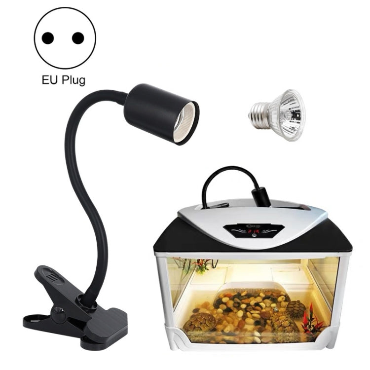 ZY-UAB Turtle Backlight UVA Heated Climbing Pet Backlight, EU Plug With Bulb(Black Elbow Long Light Stand)