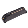 W-T18 Vintage Handmade Genuine Leather Zipper Pencil Case(Black)