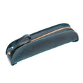 W-T18 Vintage Handmade Genuine Leather Zipper Pencil Case(Blue)
