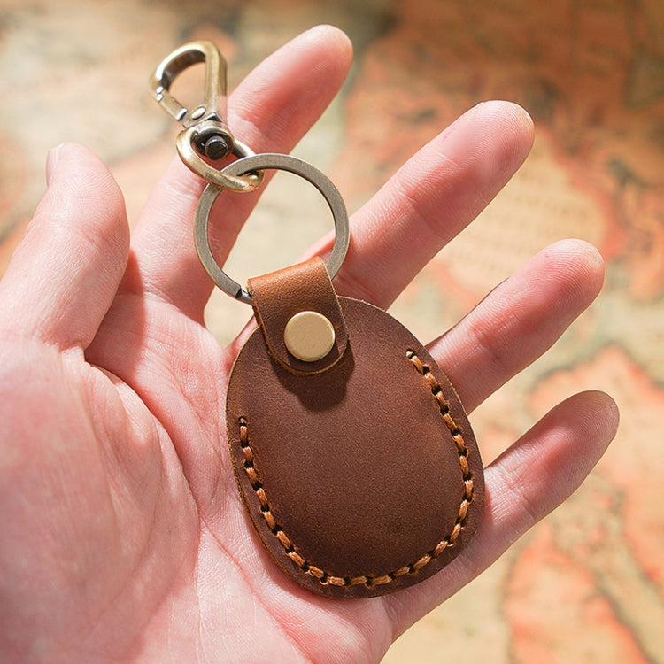 18Y-011 Vintage Leather Access Control Proximity Card Holder(Brown)
