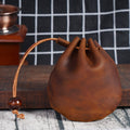 18L-107 Vintage Leather Coin Purse Mini Organizer(Brown)