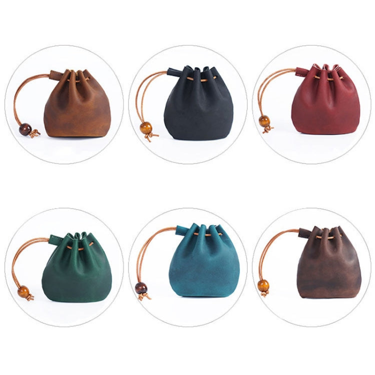 18L-107 Vintage Leather Coin Purse Mini Organizer(Green)