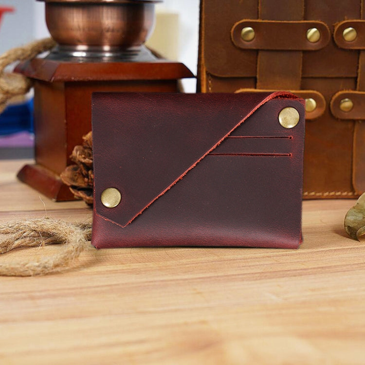 18K-120 Leather Bank Card Storage Bag Card Holder(Wine Red)