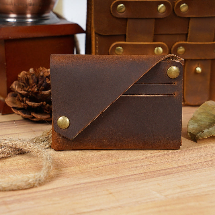 18K-120 Leather Bank Card Storage Bag Card Holder(Dark Brown)