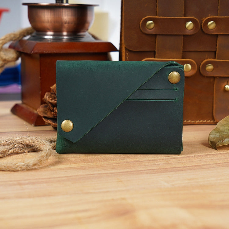 18K-120 Leather Bank Card Storage Bag Card Holder(Ink Green)