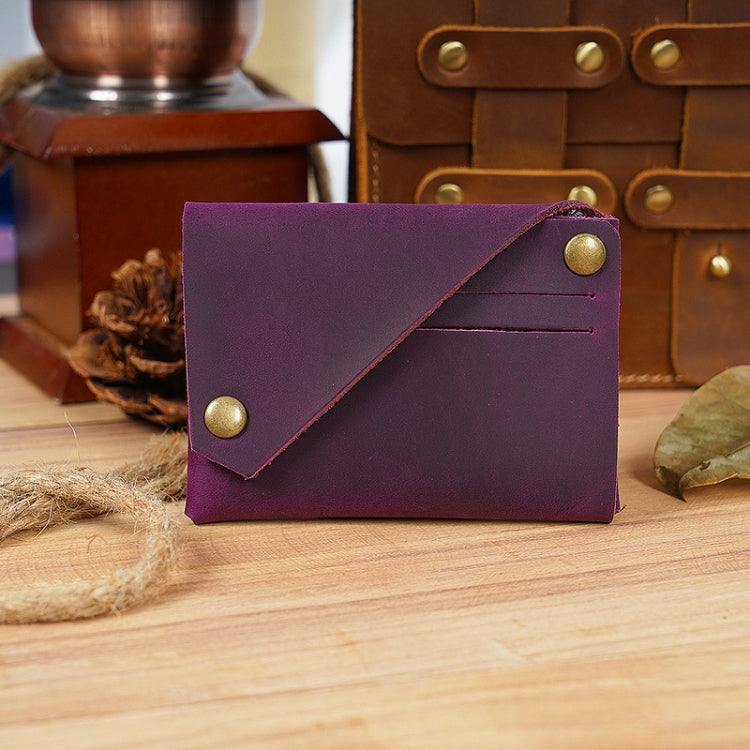18K-120 Leather Bank Card Storage Bag Card Holder(Purple)