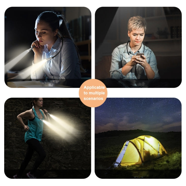 LED Hanging Neck Light Universal Hose Eye Protection Reading Light(Space Silver)
