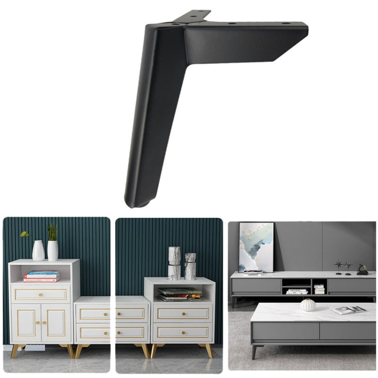 LH-FJ0039 Metal Furniture Support Legs, Height: 8cm(Matte Black)