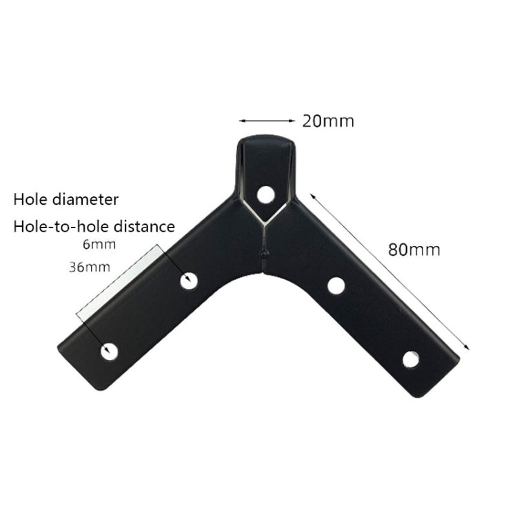 LH-FJ0039 Metal Furniture Support Legs, Height: 8cm(Gun Black)