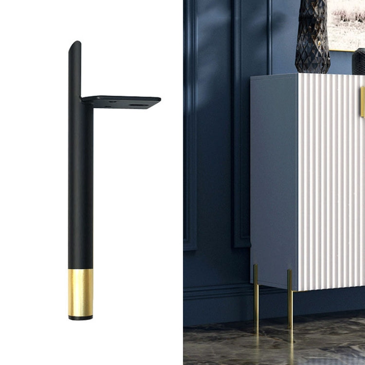 LH-D012-01 Cylindrical Metal Furniture Support Legs, Height: 18cm(Black Gold)