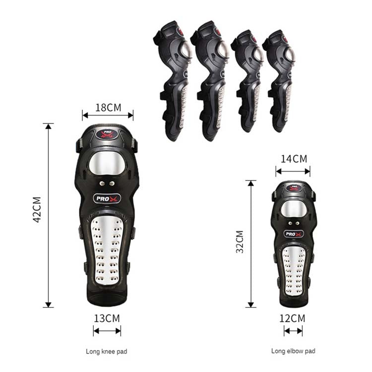 PRO-BIKER RH-1010 Motorcycle Keep Warm Anti-Fall Stainless Steel Protective Gear(Knee Pads + Elbow Pads)