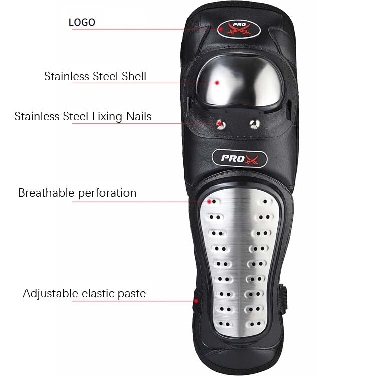 PRO-BIKER RH-1010 Motorcycle Keep Warm Anti-Fall Stainless Steel Protective Gear(Knee Pads + Elbow Pads)