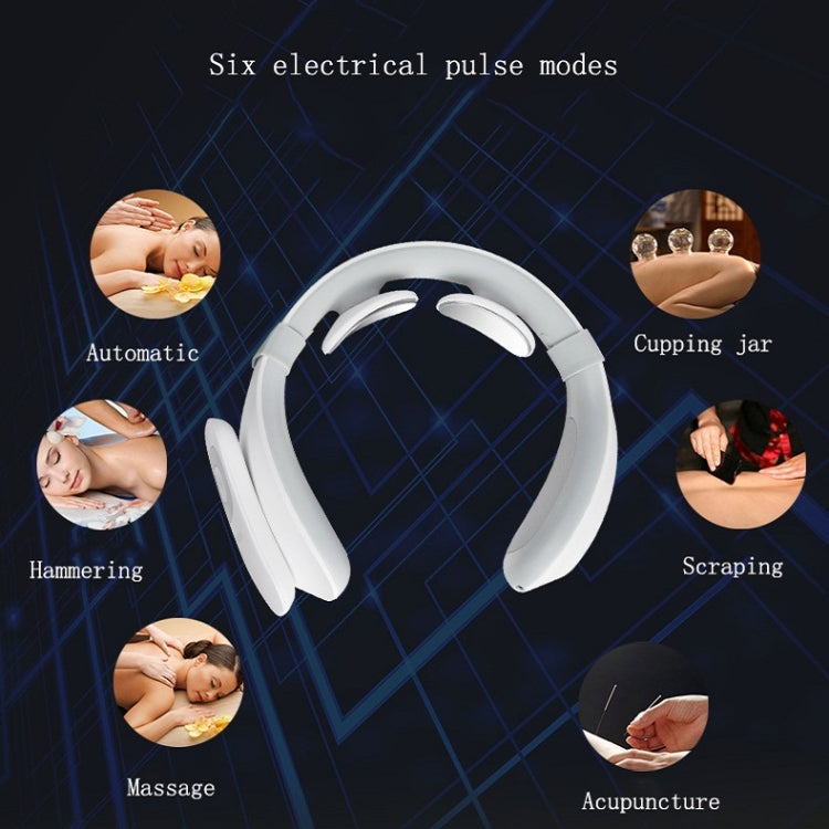 Smart Charging Neck Pulse Cervical Massager, Specification: English(White)