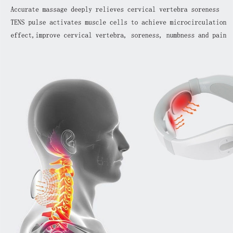 Smart Charging Neck Pulse Cervical Massager, Specification: English(White)